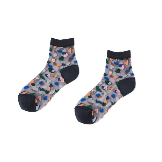 Semi-sheer embroidered socks